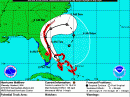 The projected path of Hurricane Matthew as of 1800 UTC on October 6. [NOAA graphic]